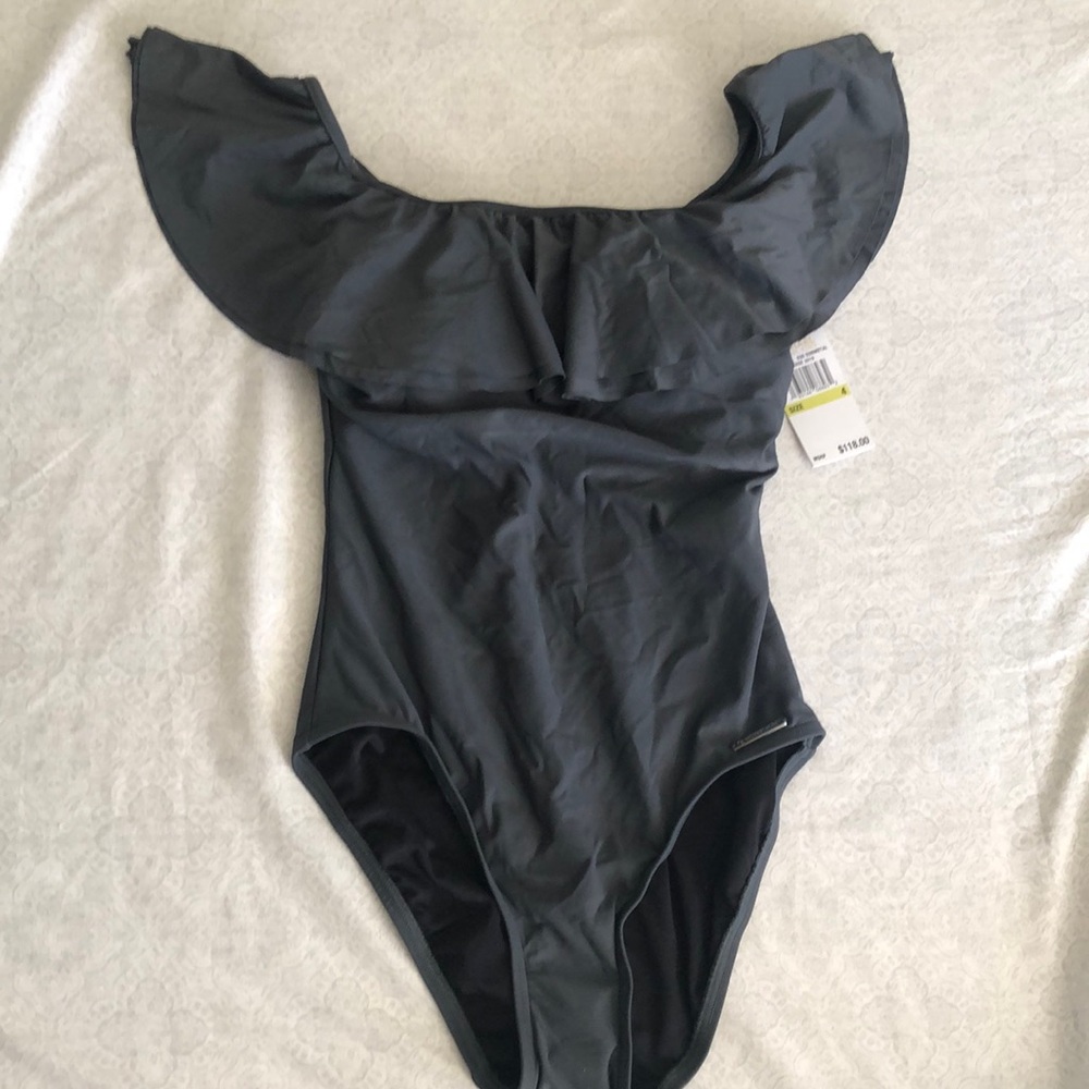 Michael Kors Gunmetal Cruise 2019 Swimsuit Size 4